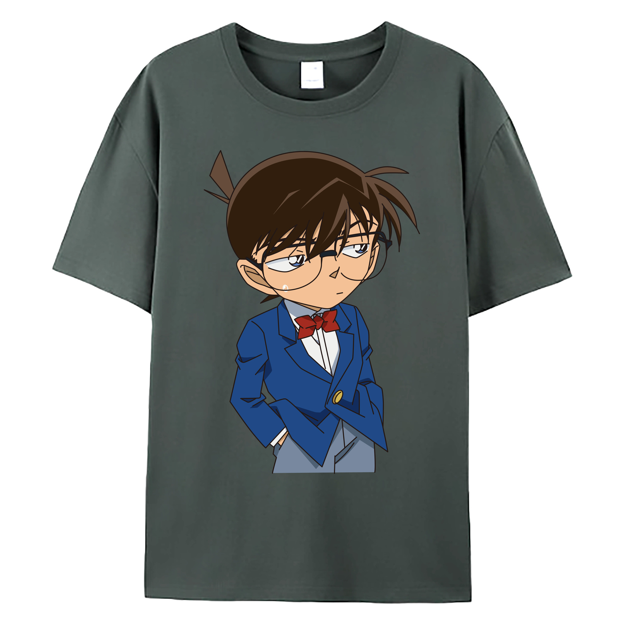 （画像用） 名探偵コナン 江戸川 コナン Detective Conan Conan Edogawa 綿100％ メンズ半袖Tシャツ｜肌触りやわらか＆通気性